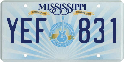 MS license plate YEF831