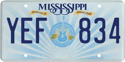 MS license plate YEF834