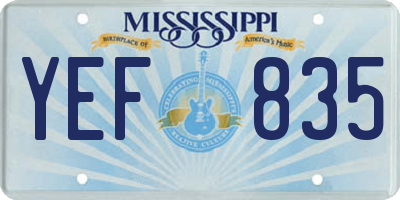 MS license plate YEF835
