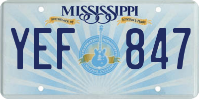 MS license plate YEF847