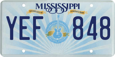 MS license plate YEF848