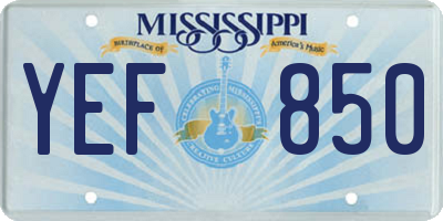 MS license plate YEF850
