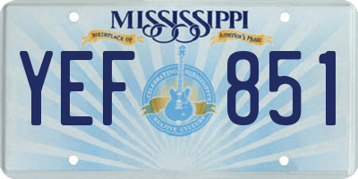 MS license plate YEF851