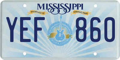MS license plate YEF860
