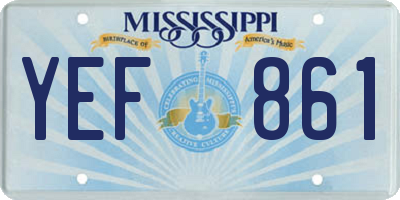 MS license plate YEF861