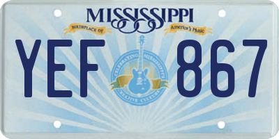 MS license plate YEF867