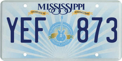 MS license plate YEF873