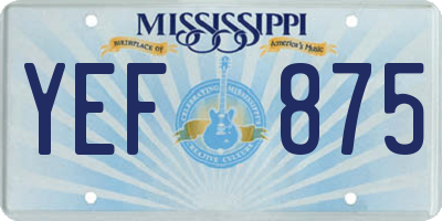 MS license plate YEF875