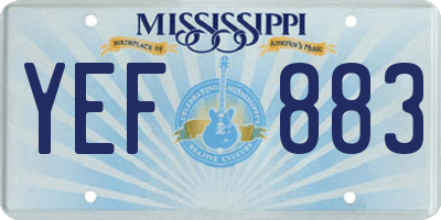 MS license plate YEF883