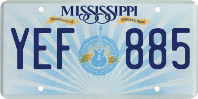 MS license plate YEF885