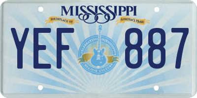 MS license plate YEF887