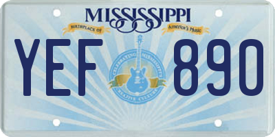 MS license plate YEF890