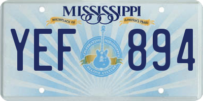 MS license plate YEF894