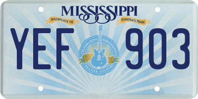 MS license plate YEF903
