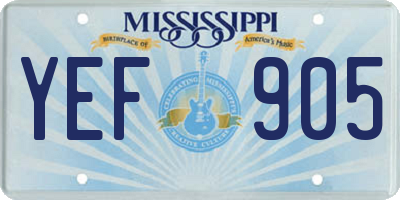 MS license plate YEF905