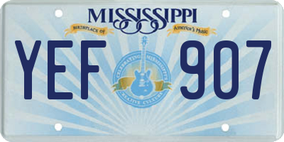 MS license plate YEF907