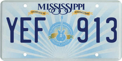 MS license plate YEF913