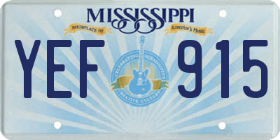MS license plate YEF915