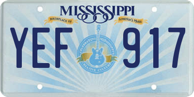 MS license plate YEF917