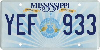 MS license plate YEF933