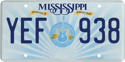MS license plate YEF938