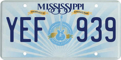 MS license plate YEF939
