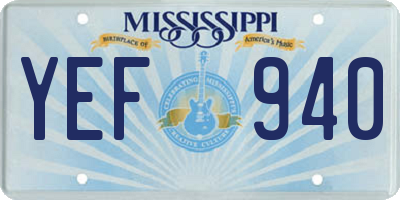 MS license plate YEF940