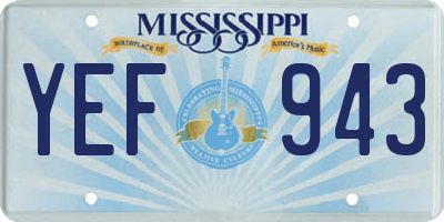 MS license plate YEF943
