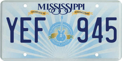 MS license plate YEF945