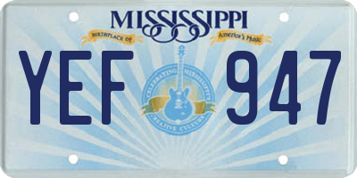 MS license plate YEF947