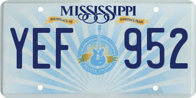 MS license plate YEF952