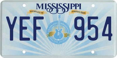 MS license plate YEF954