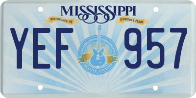 MS license plate YEF957