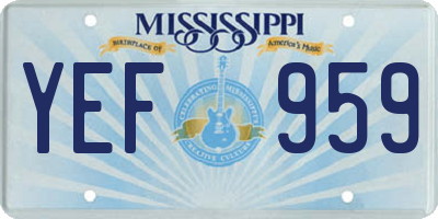 MS license plate YEF959