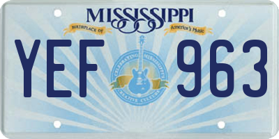 MS license plate YEF963