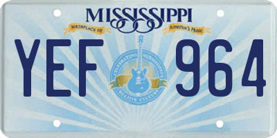 MS license plate YEF964