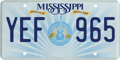 MS license plate YEF965