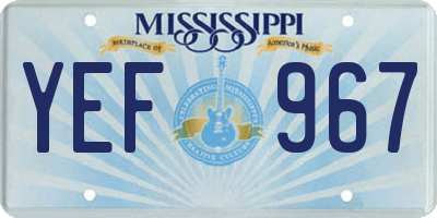 MS license plate YEF967
