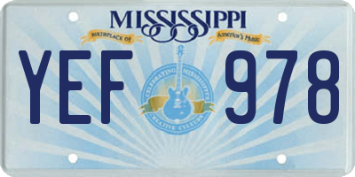 MS license plate YEF978