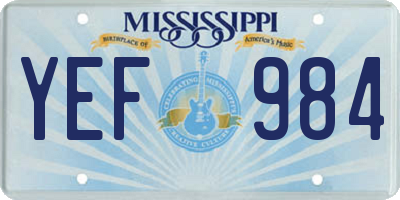 MS license plate YEF984