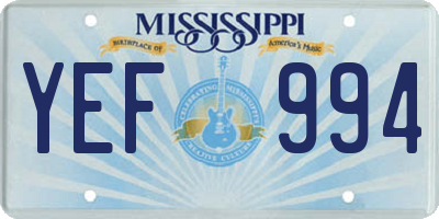 MS license plate YEF994