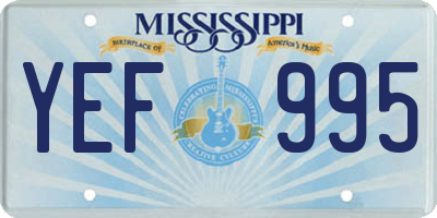 MS license plate YEF995