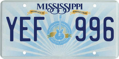 MS license plate YEF996