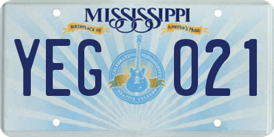 MS license plate YEG021