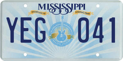 MS license plate YEG041