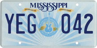 MS license plate YEG042