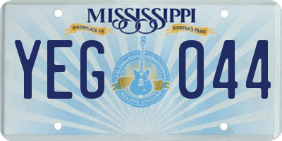 MS license plate YEG044