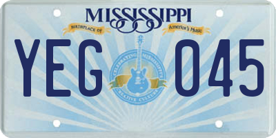 MS license plate YEG045
