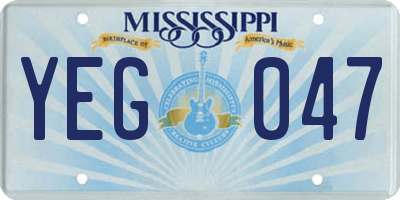 MS license plate YEG047