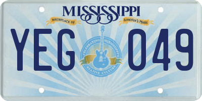 MS license plate YEG049